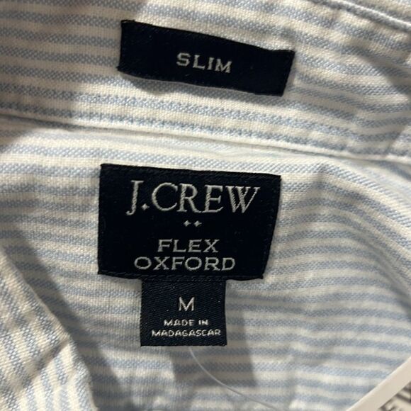J. Crew Factory h4726 Blue and white Slim flex oxford shirt - men NWT Medium - Picture 6 of 8